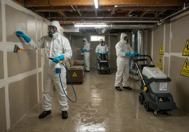 Basement Moisture Removal and Structural Drying process in Ortonville, MI